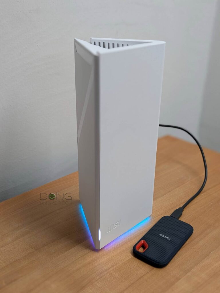 The MSI Roamii BE Pro being tested