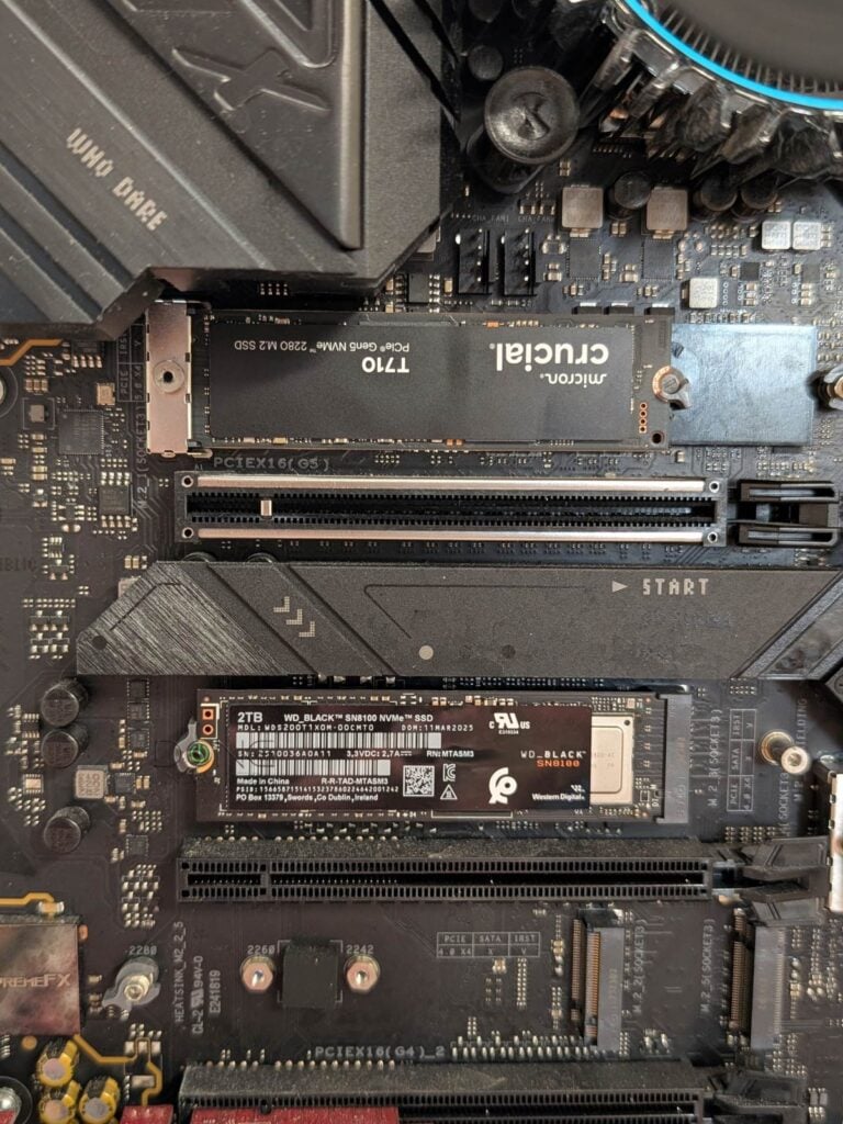 The Micron Crucial T710 is being tested against the Sandisk WD Black SN8100