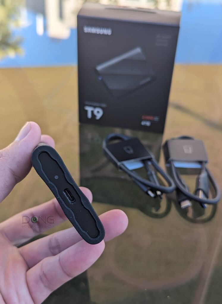 The Samsung T9 Portable SSD 4TB has a USB-C port