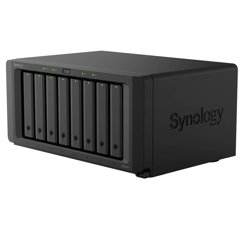 Synology's New DS725+ and DS1825+ Servers: Underwhelmingly Familiar NAS Releases 1 The Synology DS1825+ is a eigh bay NAS server