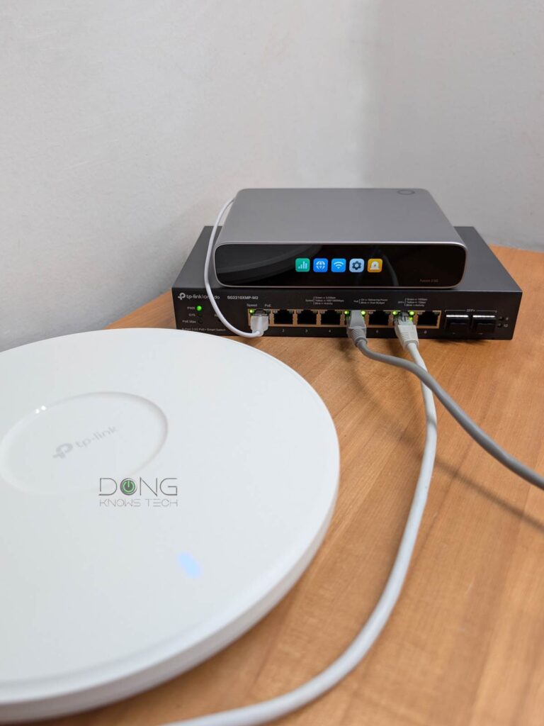 The TP-Link Omada Fusion 2.5G Gateway is being tested along with the Omada SG2210XMP-M2 switch and the EAP773 access point
