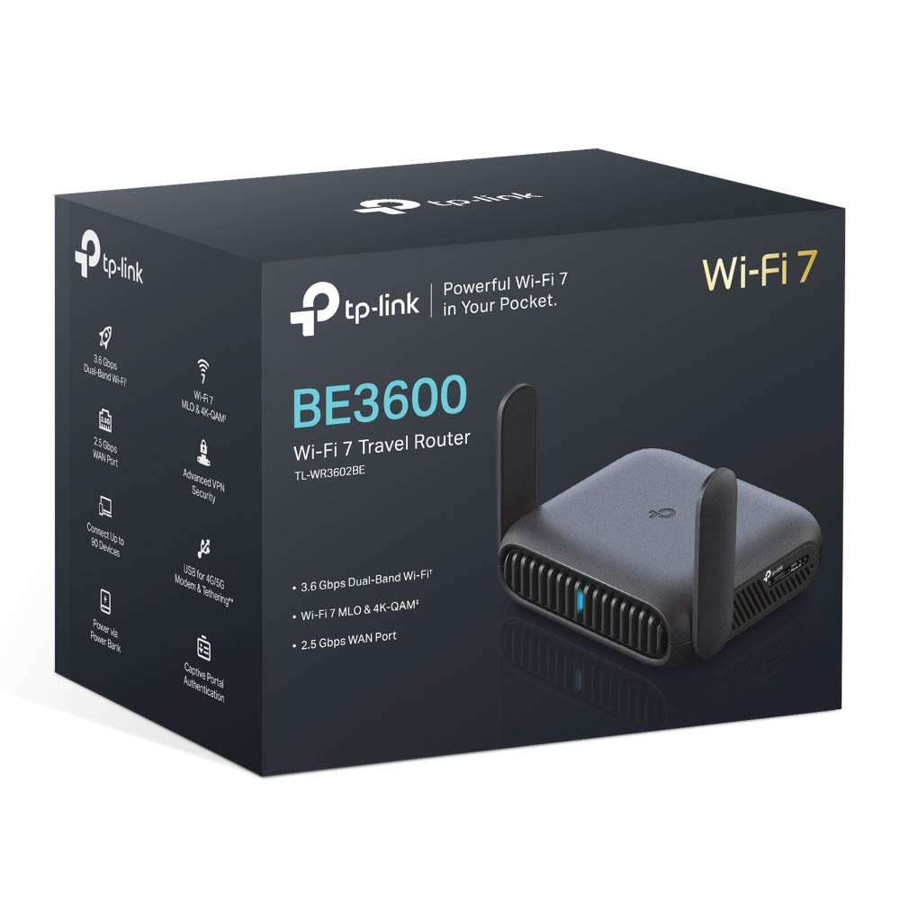 TP-Link TL-WR3602BE Travel Router, Released: Wi-Fi 7 on-the-Go is Now a Real Thing 1 The TP Link TL WR3602BE in retail box