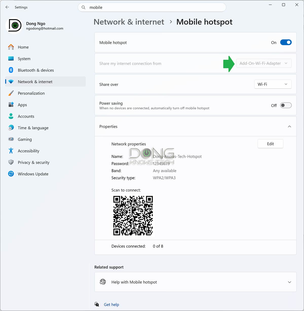 Turning your laptop in to a Wi-Fi travel router using an add on Wi-Fi adapter