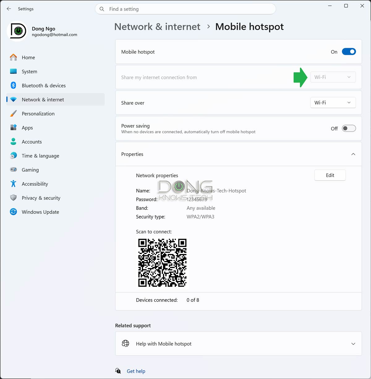 Turning your laptop in to a Wi-Fi travel router using the laptop's built in Wi-Fi adapter