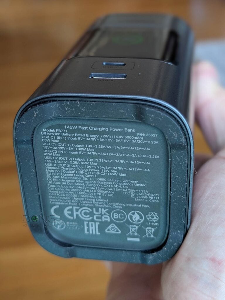 USB Power Delivery (USB PD): UGREEN 145W Faster Charger underside