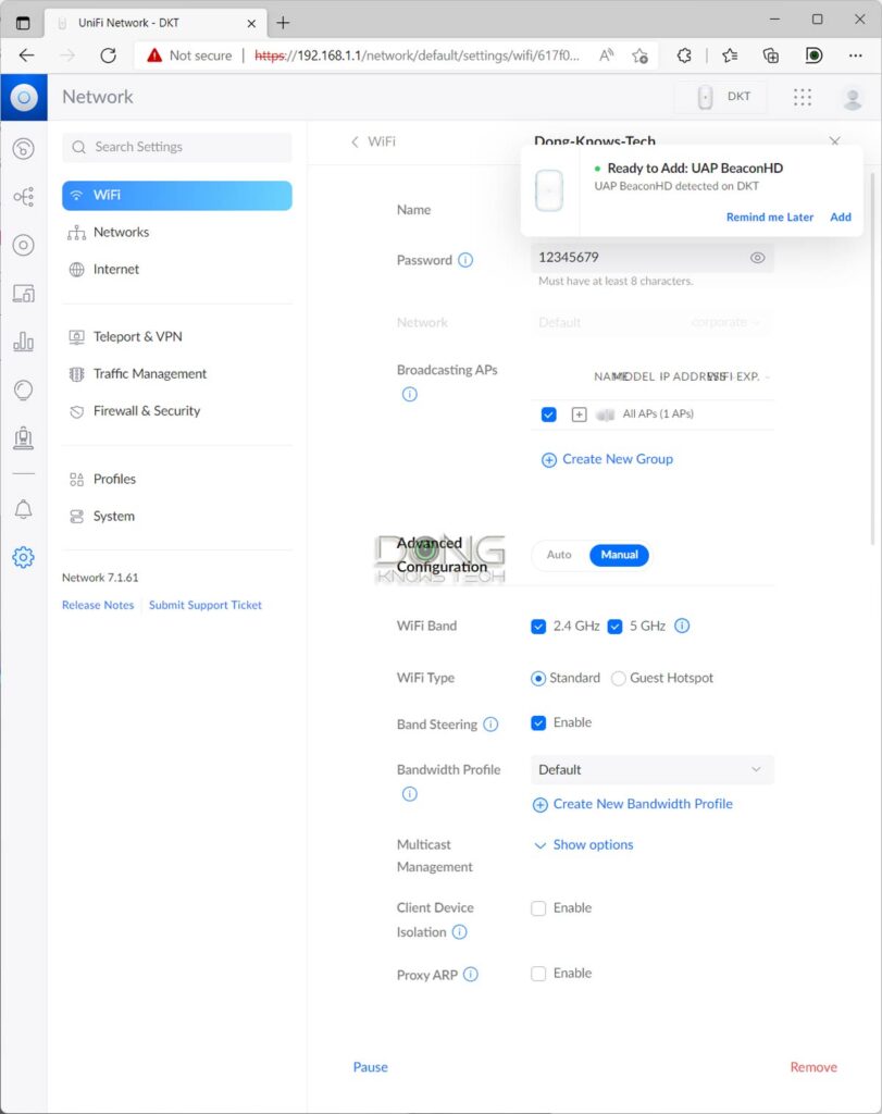 Ubiquiti UDR Adding Access Point