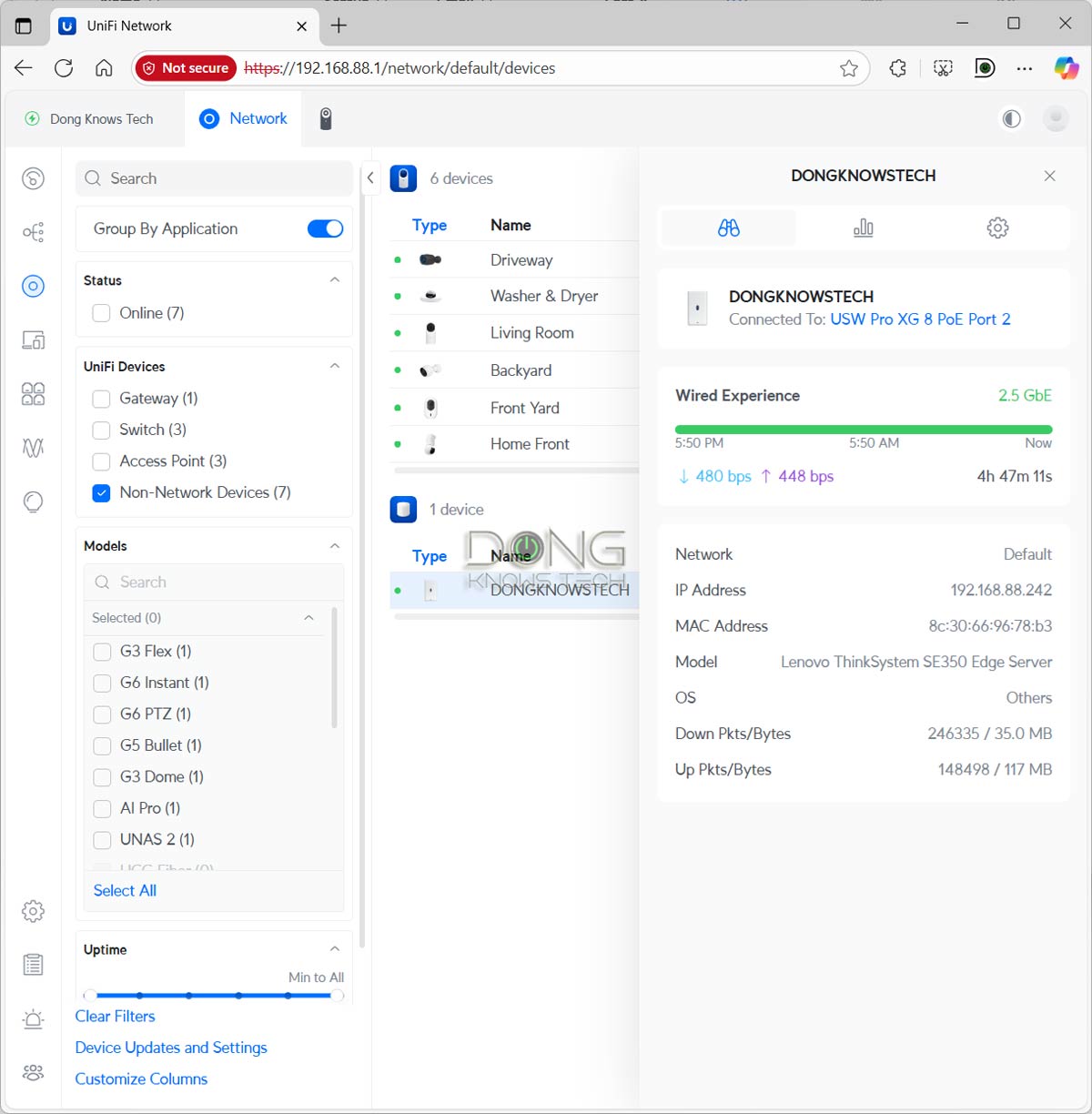 Ubiquiti UNAS 2 appears as a Non Network Device