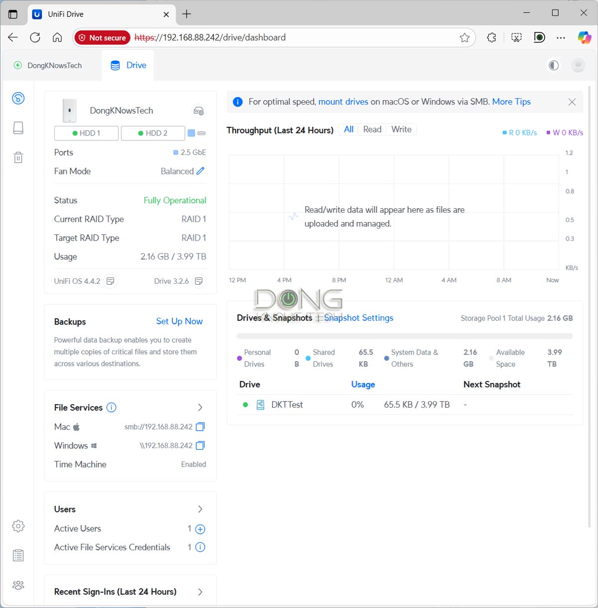 Ubiquiti UNAS 2 as a standalone server dashboard