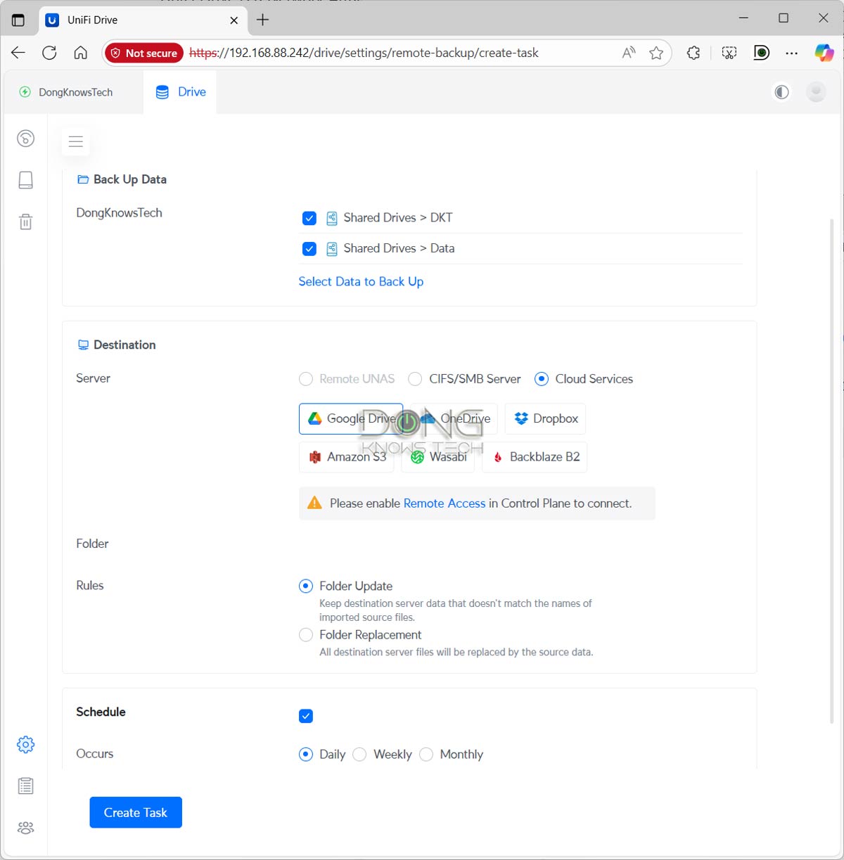 Ubiquiti UNAS 2 backups