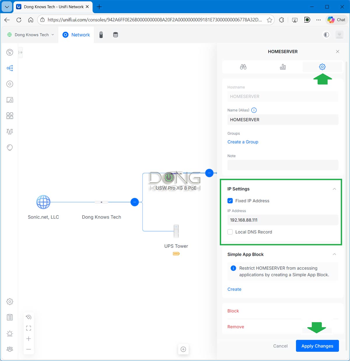 IP Reservation, Explained: Steps to Assign a Persistent IP Address to a Connected Device 13 Ubiquiti UniFi IP reservation enabling fixed IP address