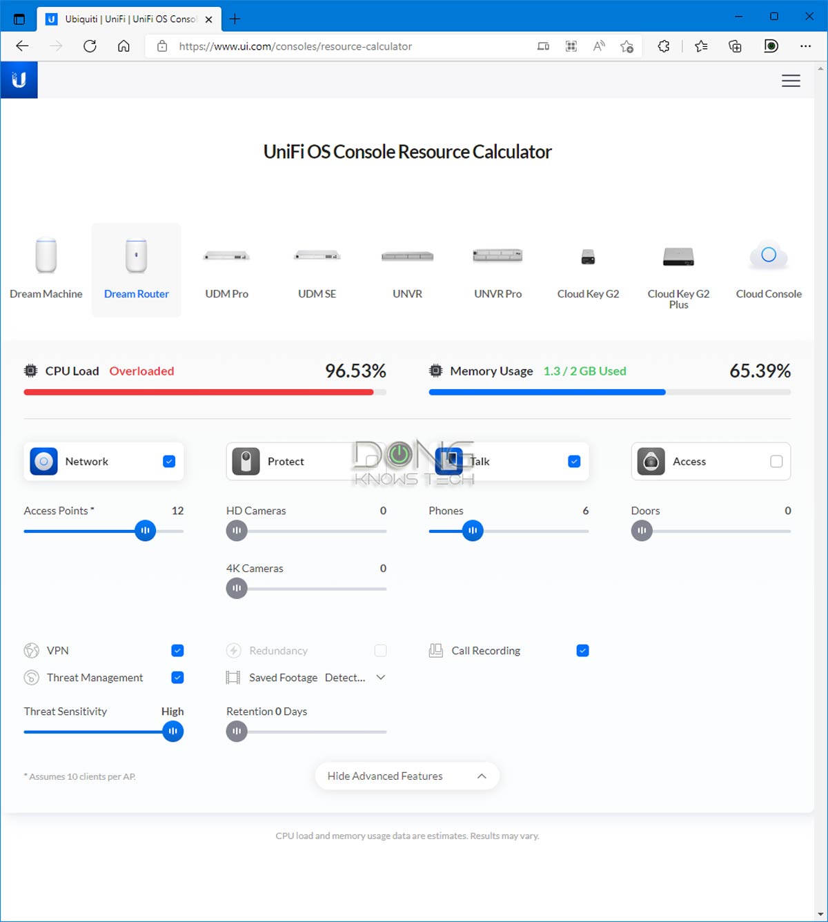 UniFi OS Control UDR