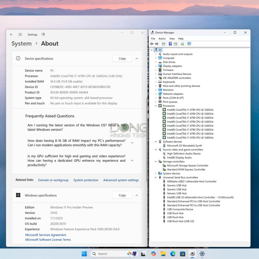Windows 11 25H2 Insider Preview