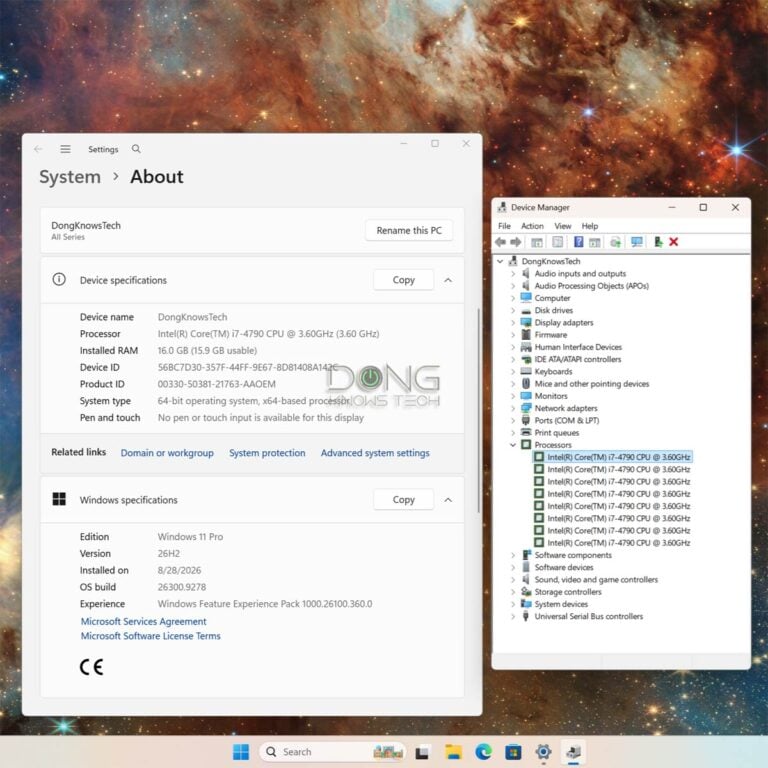 Windows 11 26H2 installed on a computer with unsupported hardware