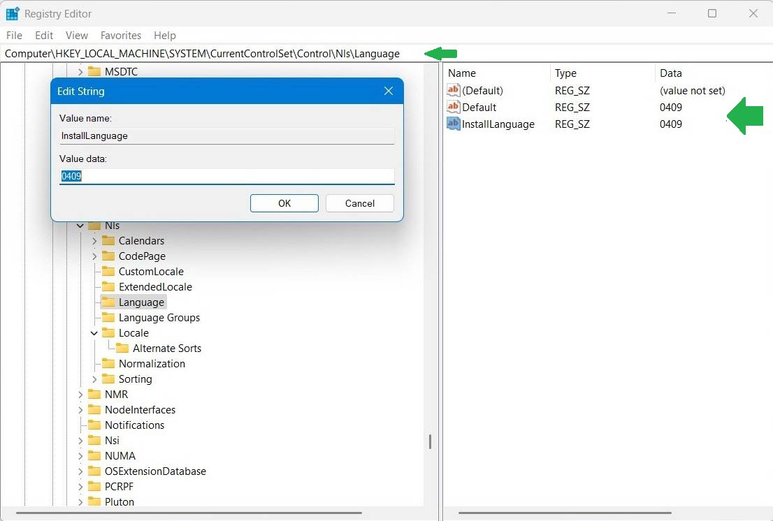 Windows 11 upgrade language default