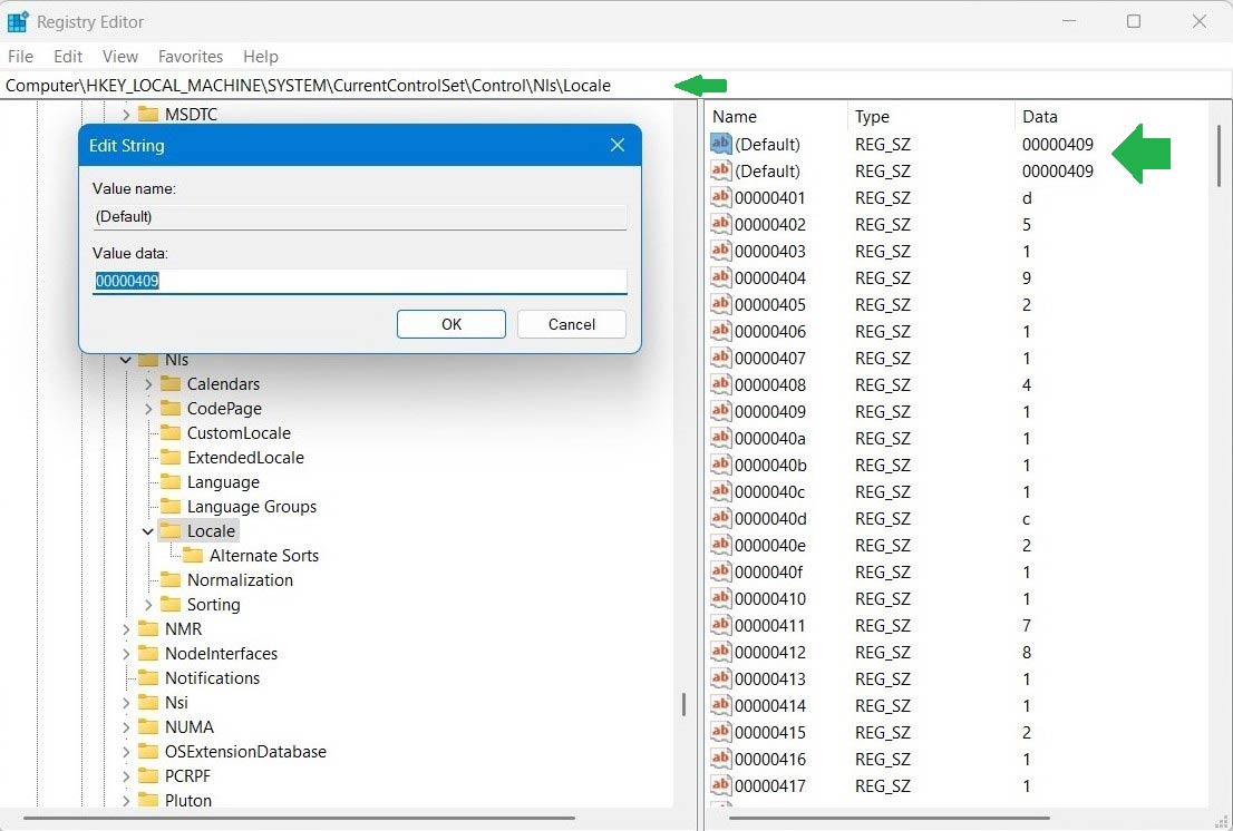 Windows 11 upgrade locale registry default