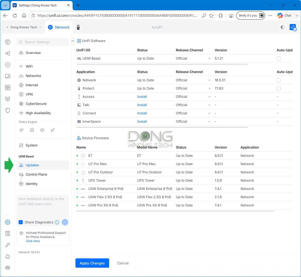 With UniFi Network 10.5 the firmware Update has its own section making mangaging hardware updates a much easier job